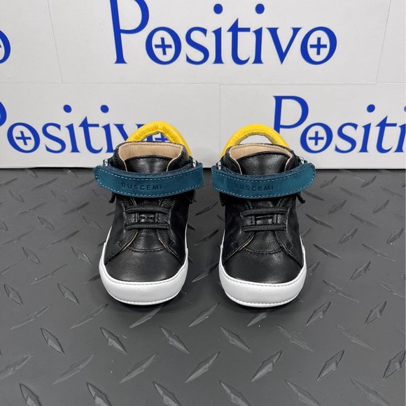 Buscemi 100MM Baby Black Trio Leather Sneakers US 4 EU 19 - Picture 3 of 6